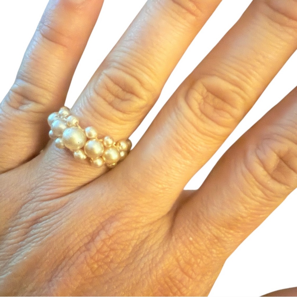Vintage 1950’s / 1960’s All Pearl Cluster Ring, Size 7 - 7.5, Costume Jewelry